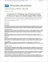Evaluation of a Telephonebased Physical Activity Promotion Program for Disadvantaged Older Adults