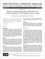 Diabetes SelfManagement Education in South Auckland New Zealand 20072008