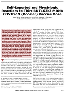 SelfReported and Physiologic Reactions to Third BNT162b2 mRNA COVID19 Booster Vaccine Dose