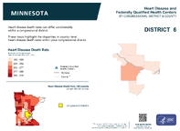 MN Congressional District 06 Heart Disease and Federally Qualified Health Centers Map 118th Congress