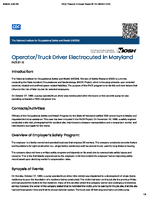OperatorTruck Driver Electrocuted in Maryland FACE 8710