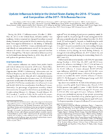 Update Influenza Activity in the United States During the 201617 Season and Composition of the 201718 Influenza Vaccine