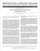 Implementing the Vision and Moving Forward