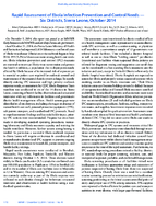 Rapid Assessment of Ebola Infection Prevention and Control Needs  Six Districts Sierra Leone October 2014