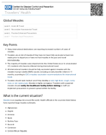 Travelers Health  Global Measles