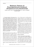Relative Fitness of Fluoroquinoloneresistant Streptococcus pneumoniae