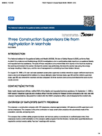 Three Construction Supervisors Die from Asphyxiation in Manhole FACE 8836