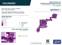 CO Congressional District 01 Stroke and Federally Qualified Health Centers Map 119th Congress
