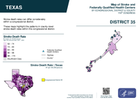 TX Congressional District 35 Stroke and Federally Qualified Health Centers Map 119th Congress