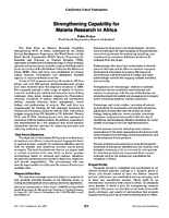 Strengthening capability for malaria research in Africa