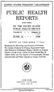 Public Health Reports  v 51 no 22  cover
