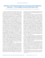 Adherence to CDC Recommendations for the Treatment of Uncomplicated Gonorrhea  STD Surveillance Network United States 2016