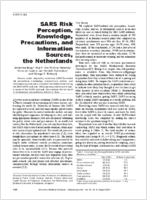 SARS Risk Perception Knowledge Precautions and Information Sources the Netherlands
