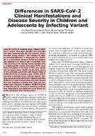 Differences in SARSCoV2 Clinical Manifestations and Disease Severity in Children and Adolescents by Infecting Variant