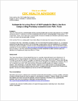 Nationwide Voluntary Recall of All Products for Sterile Use from Compounding Pharmacy Located in Cedar Park Texas August 14 2013 160000 ET 40000 PM ET