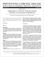 Disparities in Chronic Disease Among Canadas LowIncome Populations