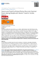 Severe and Fatal Confirmed Rocky Mountain Spotted Fever Among People with Recent Travel to Tecate Mexico December 8 2023 415 PM ET