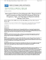 Associations Between Sociodemographic Characteristics and Perceptions of the Built Environment With the Frequency Type and Duration of Physical Activity Among Trail Users