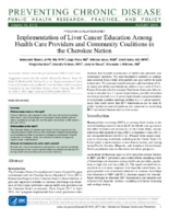 Implementation of Liver Cancer Education Among Health Care Providers and Community Coalitions in the Cherokee Nation