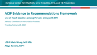 ACIP evidence to recommendations framework  use of HepA vaccines among persons living with HIV