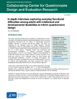 Indepth Interviews Exploring Everyday Functional Difficulties Among Adults with Intellectual and Developmental Disabilities to Inform Questionnaire Design