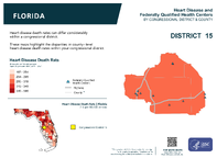 FL Congressional District 15 Heart Disease and Federally Qualified Health Centers Map 118th Congress