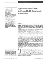 Agricultural Safety Efforts by County Health Departments in Wisconsin