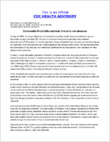 Salmonella enteritidis Outbreak Linked to Raw Almonds Thursday May 20 2004 1601 EDT 401 PM EDT