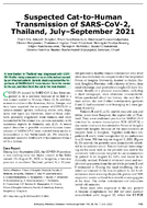 Suspected CattoHuman Transmission of SARSCoV2 Thailand JulySeptember 2021