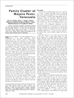 Family Cluster of Mayaro Fever Venezuela