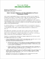 Interim Domestic Guidance on the Use of Respirators to Prevent Transmission of SARS Saturday April 19 2003 1535 EDT 335 PM EDT