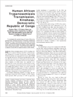 Human African Trypanosomiasis Transmission Kinshasa Democratic Republic of Congo