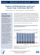 Singleton Low Birthweight Rates by Race and Hispanic Origin United States 20062016