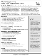 2001 Mauritania Ages 1315 Global Youth Tobacco Survey GYTS Fact Sheet