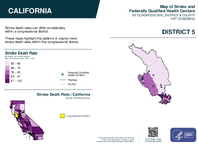 CA Congressional District 05 Stroke and Federally Qualified Health Centers Map 119th Congress