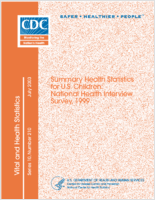 Summary Health Statistics for US Children National Health Interview Survey 1999