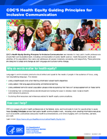 CDCS Health Equity Guiding Principles for Inclusive Communication
