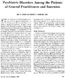 Psychiatric disorders among the patients of general practitioners and internists