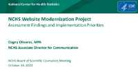 NCHS website modernization project  assessment findings and implementation priorities