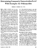Determining community immunization level with examples for poliomyelitis