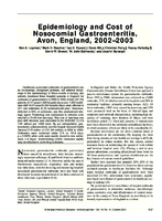 Epidemiology and Cost of Nosocomial Gastroenteritis Avon England 20022003