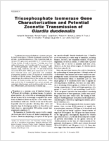 Triosephosphate Isomerase Gene Characterization and Potential Zoonotic Transmission of Giardia duodenalis