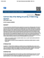 Farmer Dies After Being Struck By A Field Drag Section