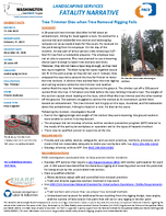 Landscaping Services Fatality Narrative Tree Trimmer Dies When Tree Removal Rigging Fails