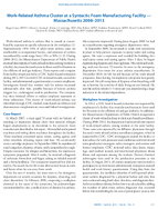 WorkRelated Asthma Cluster at a Syntactic Foam Manufacturing Facility  Massachusetts 20082013