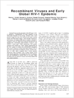 Recombinant Viruses and Early Global HIV1 Epidemic