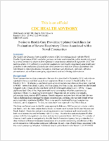 Notice to Health Care Providers Updated Guidelines for Evaluation of Severe Respiratory Illness Associated with a Novel Coronavirus March 8 2013 1200 ET 1200 PM ET