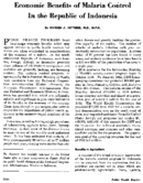 Economic benefits of malaria control in the Republic of Indonesia