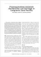 Fluoroquinoloneresistant Escherichia coli Carriage in LongTerm Care Facility