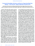 Community Knowledge Attitudes and Practices Regarding Ebola Virus Disease  Five Counties Liberia SeptemberOctober 2014